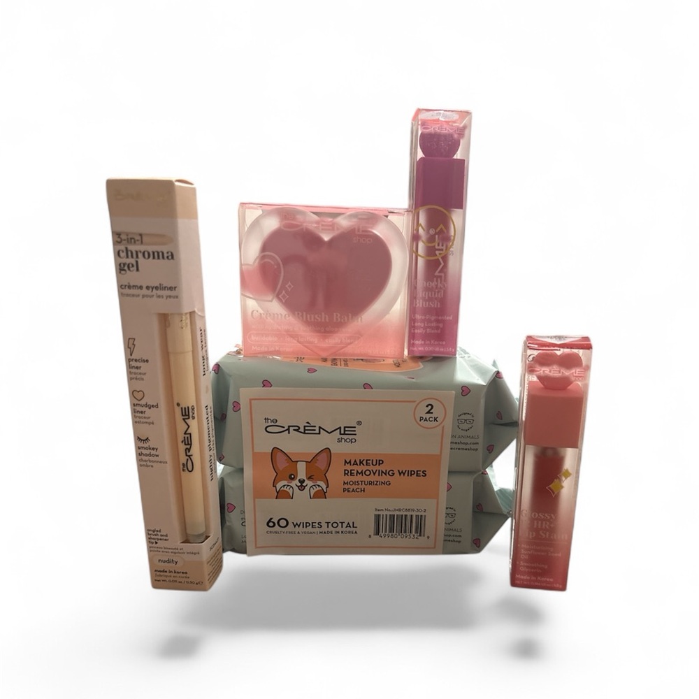 Makeup Set with Pink and Cream Accents from the Creme shop.
